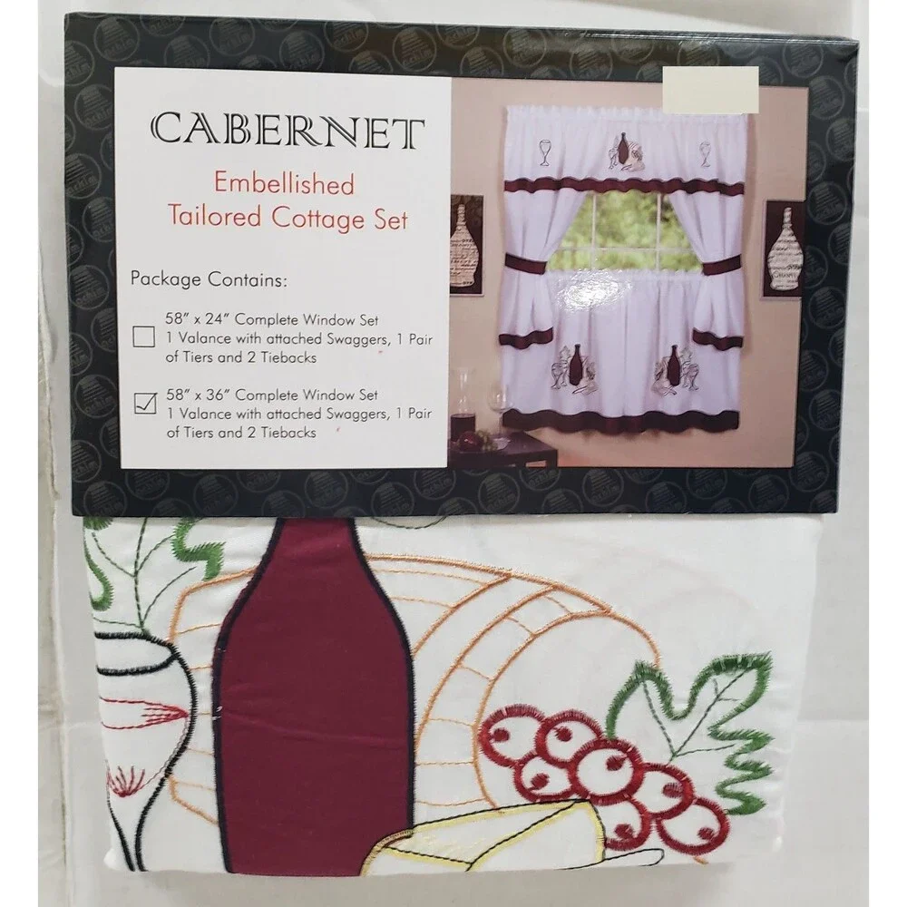 Embellished Cottage Curtains Tailored Set (58